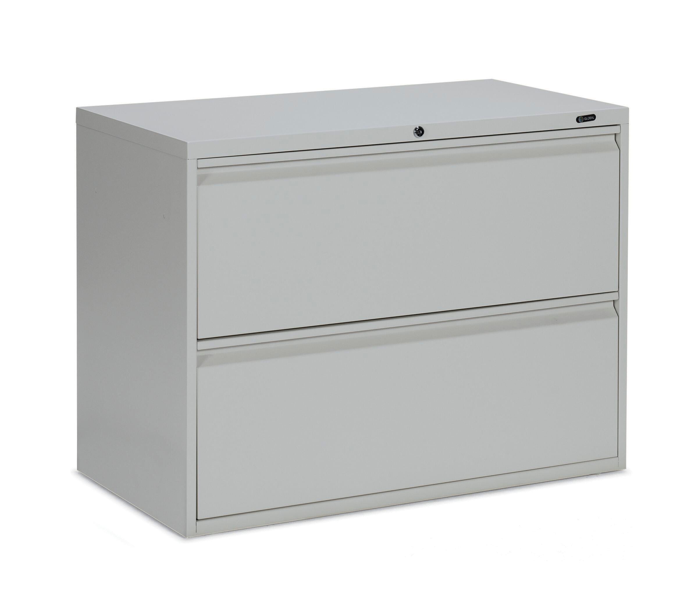 Global Industries 1900 Series 2 Drawer Lateral File Cabinet 36 x 19 1 4 x 27 3 8 Inches